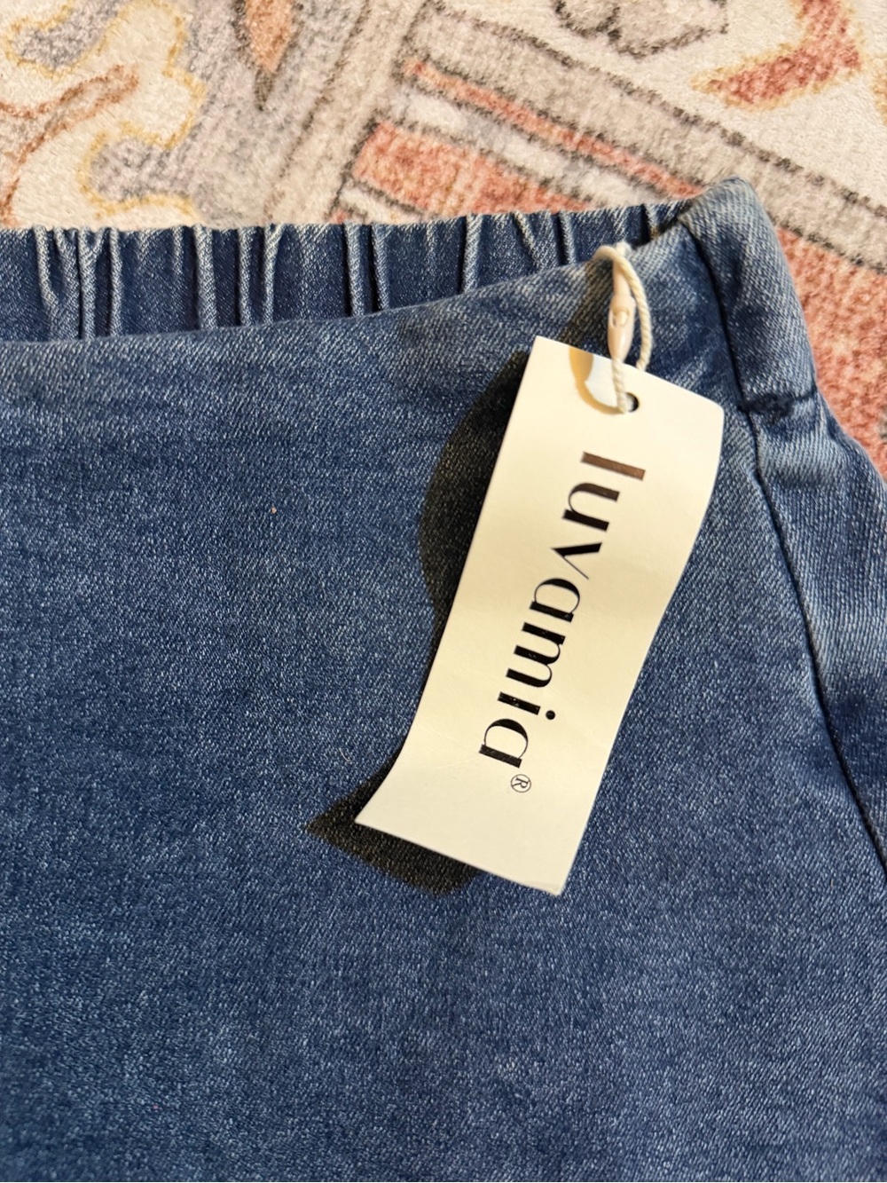 Amazon Essentials Blue Denim Skort with Overlap Front - Picture 7 of 8